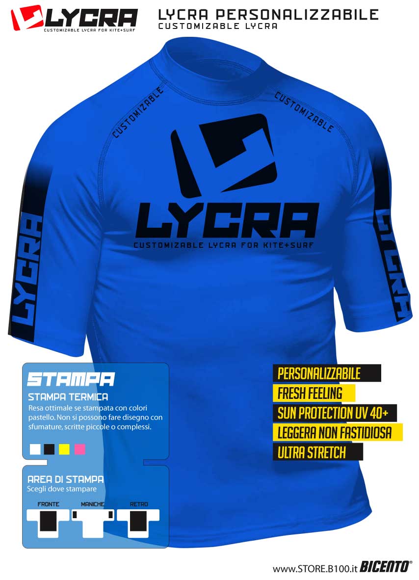 Personalized surf lycra, personalizable with text, logo and whatever you need to have your lycra