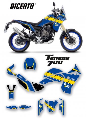 Grafica per Yamaha Tenerè T700 Stripes blue